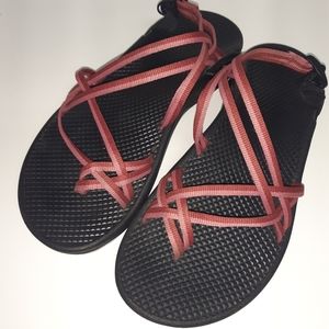 Chaco Zong X Ecotread Slide Sandals Straps Slip On Cherry Berry Women's 9